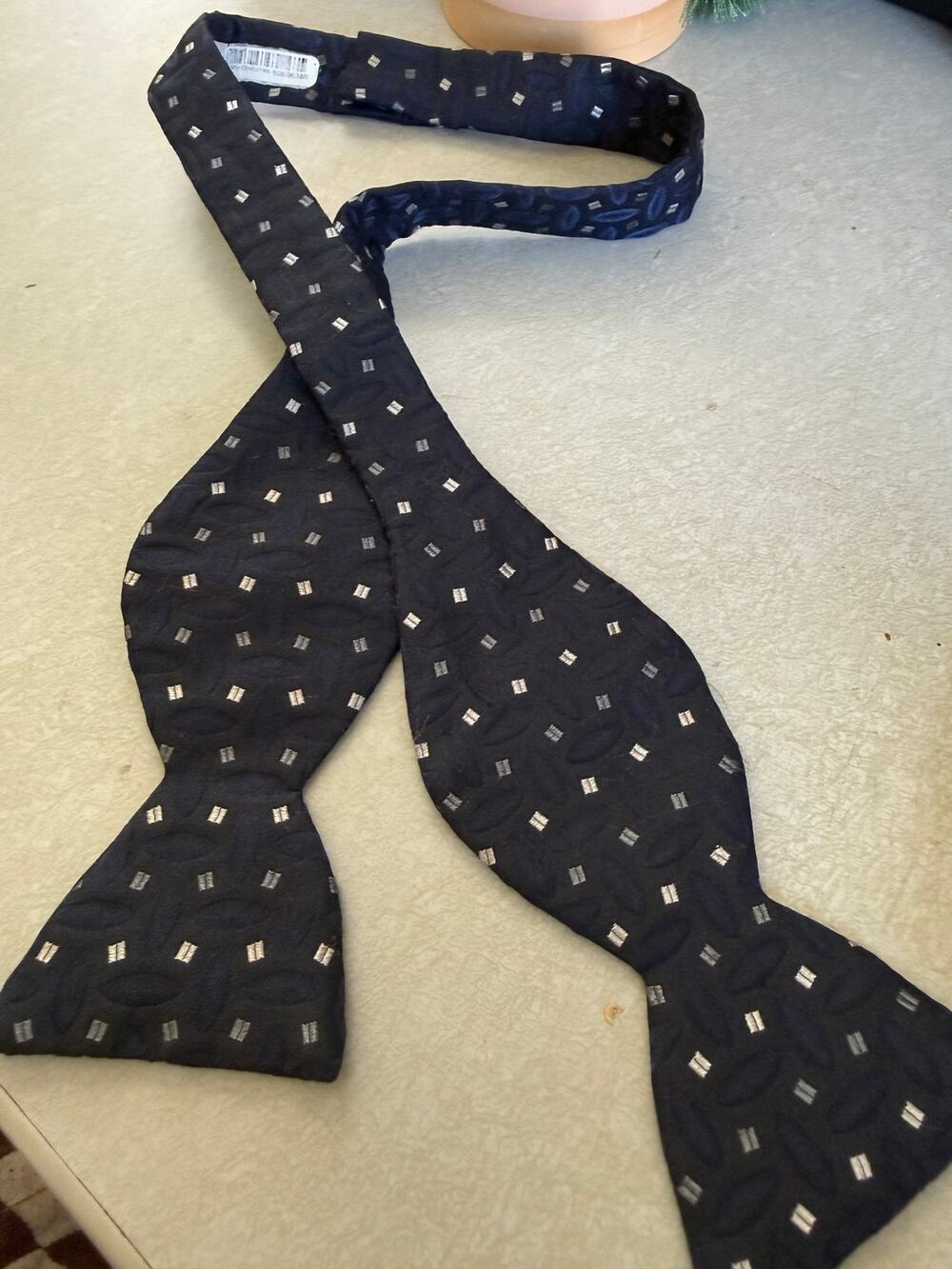 Vintage Carrot and Gibbs Silk Bow Tie Adjustable